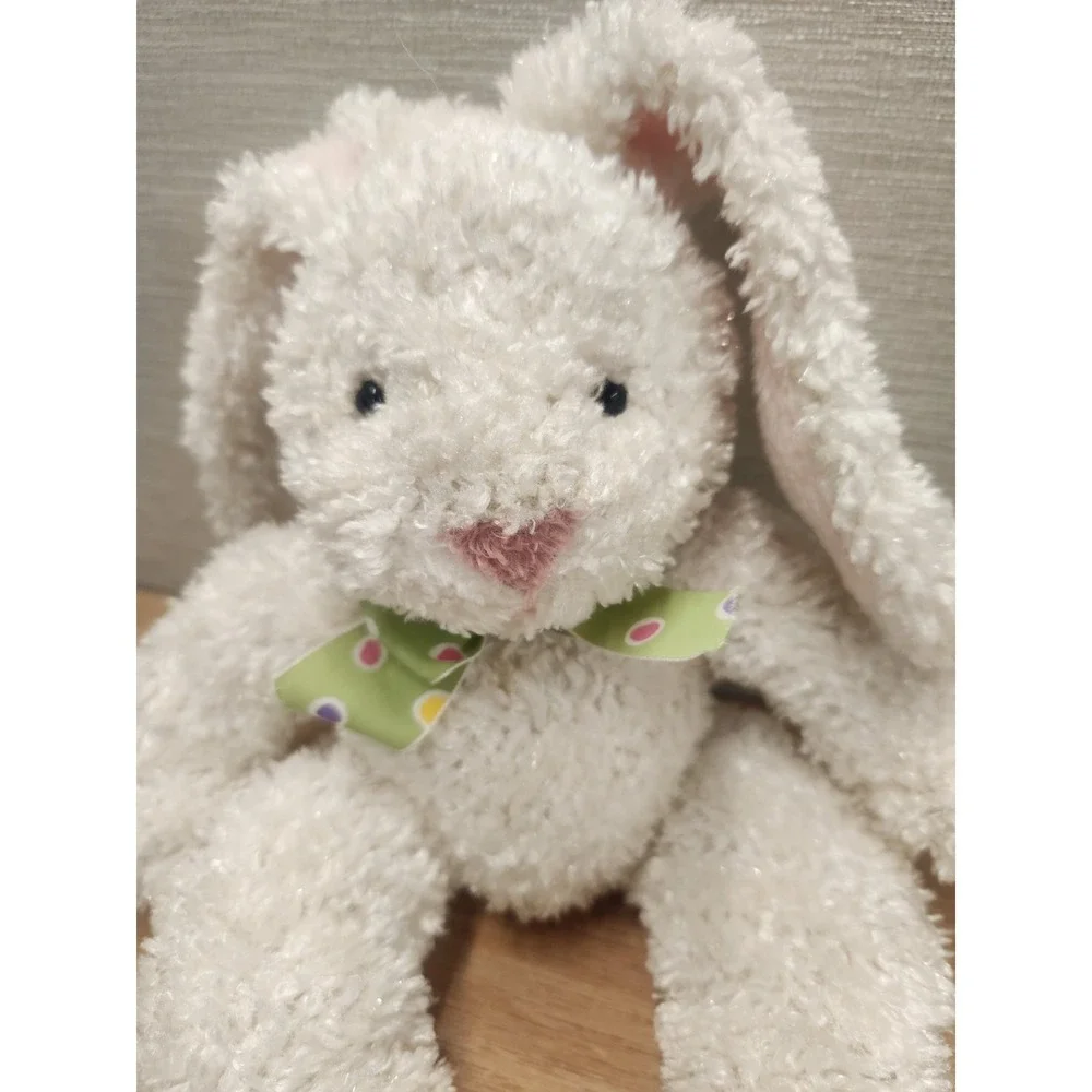 Vintage Russ Berrie Dazzles White Sparkly Easter Bunny Rabbit Beanbag Plush